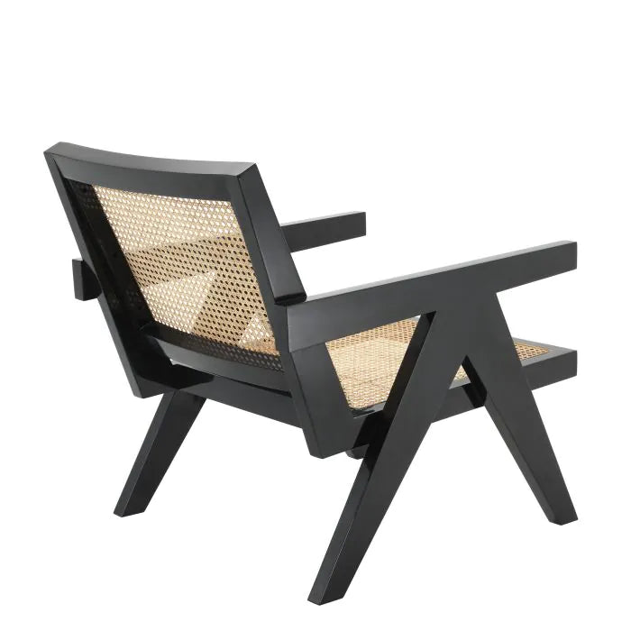 Product photograph of Eichholtz Adagio Chair In Natural Cane Black Finish from Olivia's.