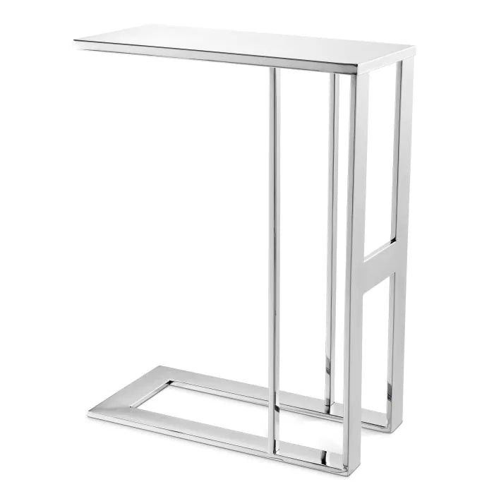 Eichholtz Pierre Side Table In Polished Stainless Steel