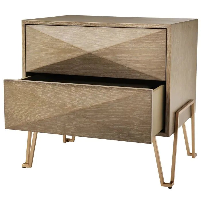 Product photograph of Eichholtz Highland Bedside Table In Washed Oak Veneer from Olivia's.