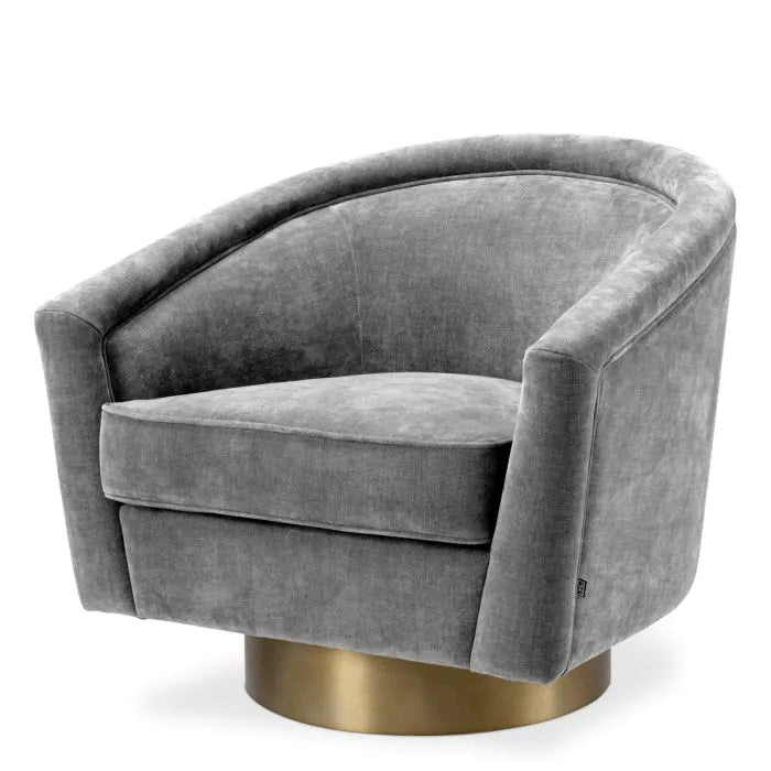 Eichholtz Catene Swivel Chair In Clarck Grey