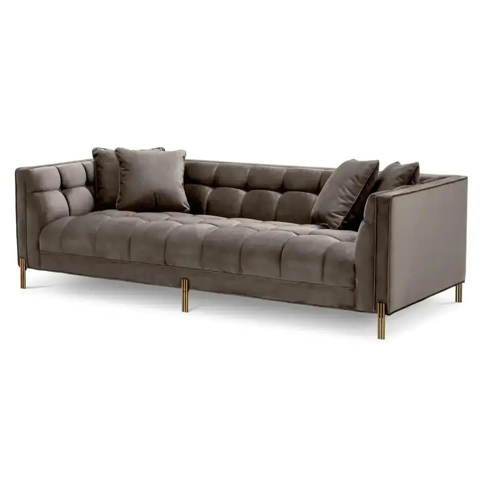 Product photograph of Eichholtz Sienna Sofa In Savona Grey Velvet from Olivia's