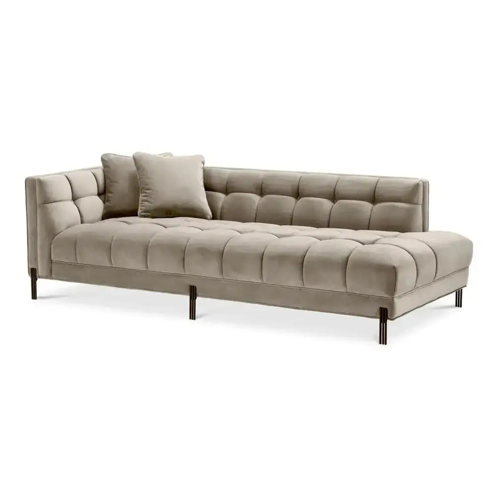 Eichholtz Lounge Sienna Left Sofa In Savona Greige Velvet