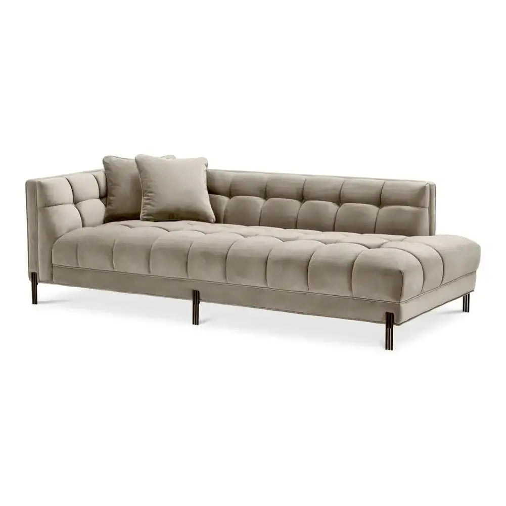 Product photograph of Eichholtz Lounge Sienna Left Sofa In Savona Greige Velvet from Olivia's