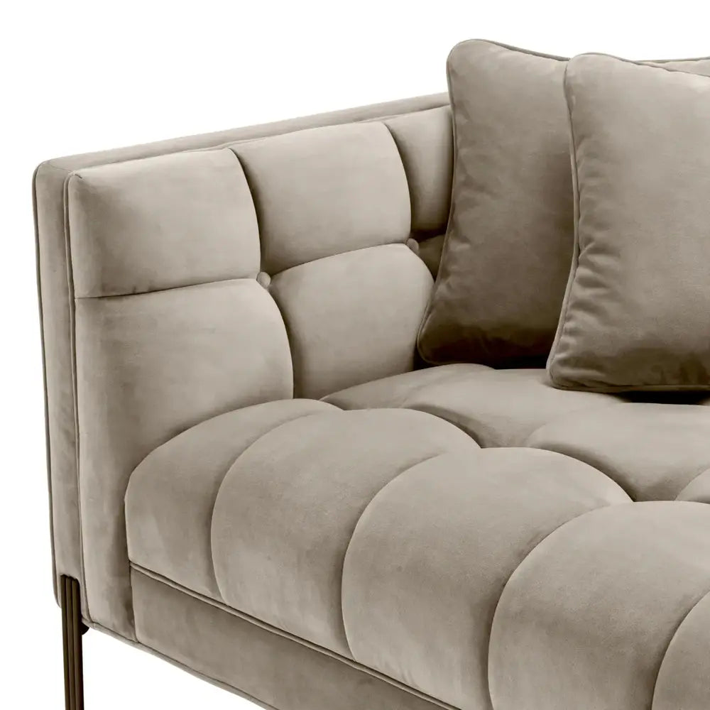 Product photograph of Eichholtz Lounge Sienna Left Sofa In Savona Greige Velvet from Olivia's.