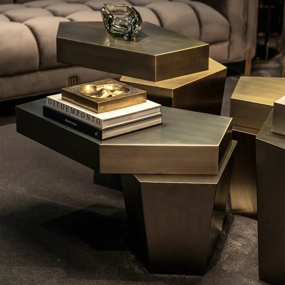 Product photograph of Eichholtz Calabasas Coffee Table In Brushed Brass Finish Large from Olivia's.