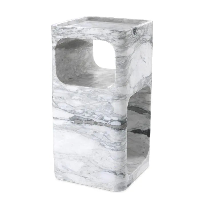 Product photograph of Eichholtz Adler Side Table In White Marble from Olivia's