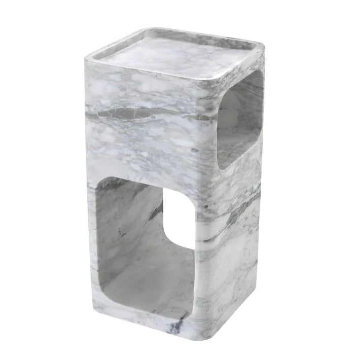Product photograph of Eichholtz Adler Side Table In White Marble from Olivia's.