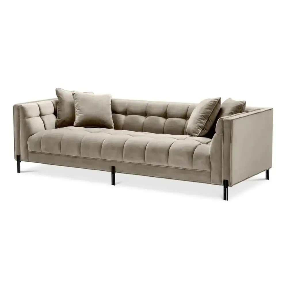 Product photograph of Eichholtz Sienna Sofa In Savona Greige Velvet from Olivia's