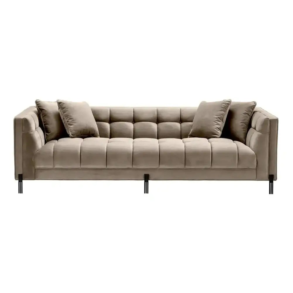 Product photograph of Eichholtz Sienna Sofa In Savona Greige Velvet from Olivia's.