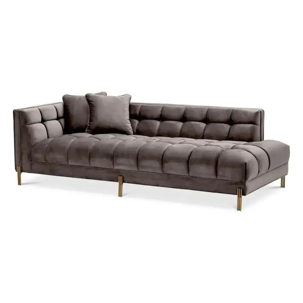 Product photograph of Eichholtz Lounge Sienna Left Sofa In Savona Grey Velvet from Olivia's