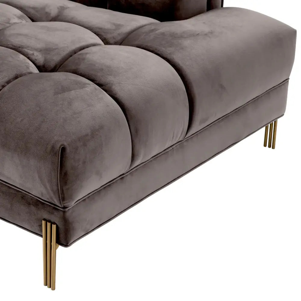 Product photograph of Eichholtz Lounge Sienna Left Sofa In Savona Grey Velvet from Olivia's.