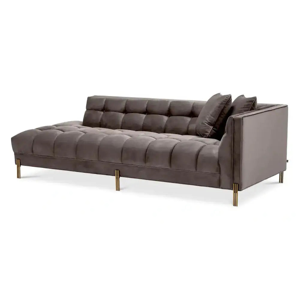 Eichholtz Lounge Sienna Right Sofa In Savona Grey Velvet
