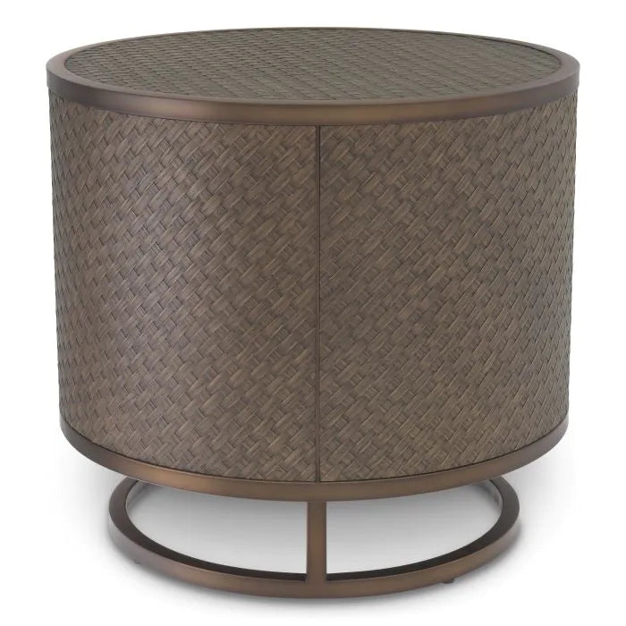 Product photograph of Eichholtz Napa Valley Side Table In Woven Oak Veneer from Olivia's