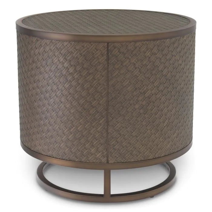 Eichholtz Napa Valley Side Table In Woven Oak Veneer