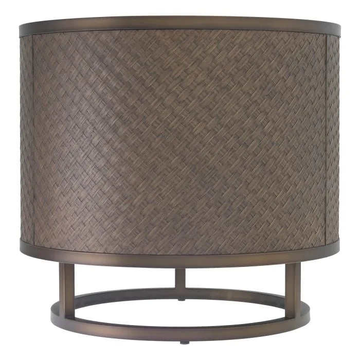 Product photograph of Eichholtz Napa Valley Side Table In Woven Oak Veneer from Olivia's.