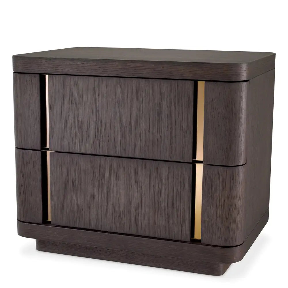 Product photograph of Eichholtz Modesto Bedside Table In Mocha Crown Oak Veneer from Olivia's