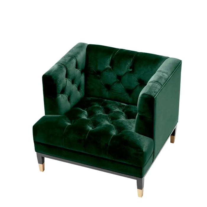 Product photograph of Eichholtz Castelle Chair In Roche Dark Green Velvet from Olivia's.