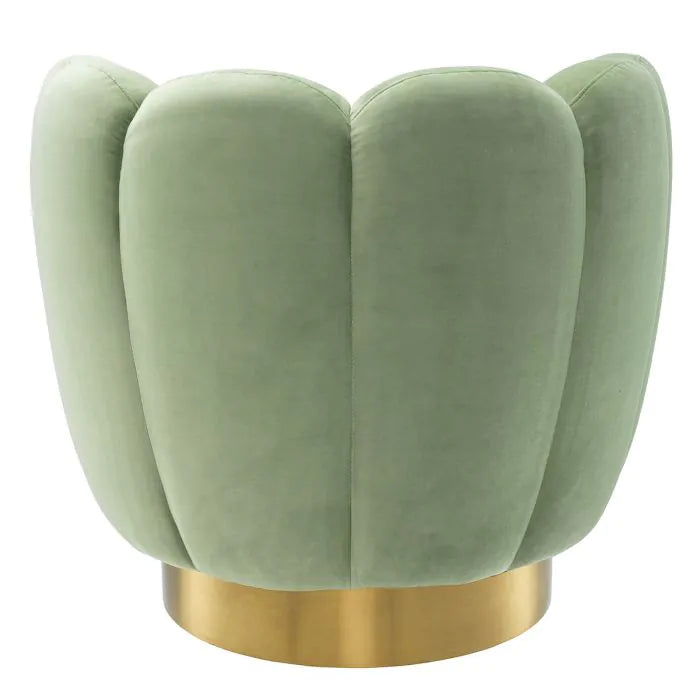 Product photograph of Eichholtz Mirage Swivel Chair In Savona Pistache Green Velvet from Olivia's.