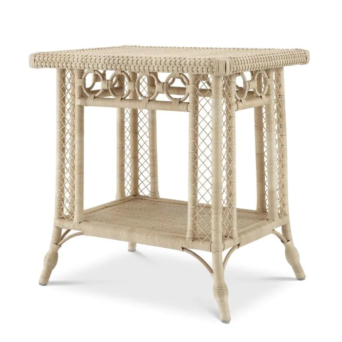 Product photograph of Eichholtz Saba Rattan Side Table from Olivia's