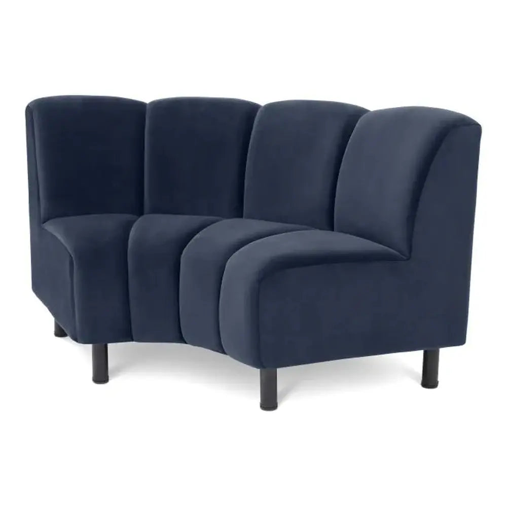 Eichholtz Hillman Corner Sofa In Savona Midnight Blue Velvet