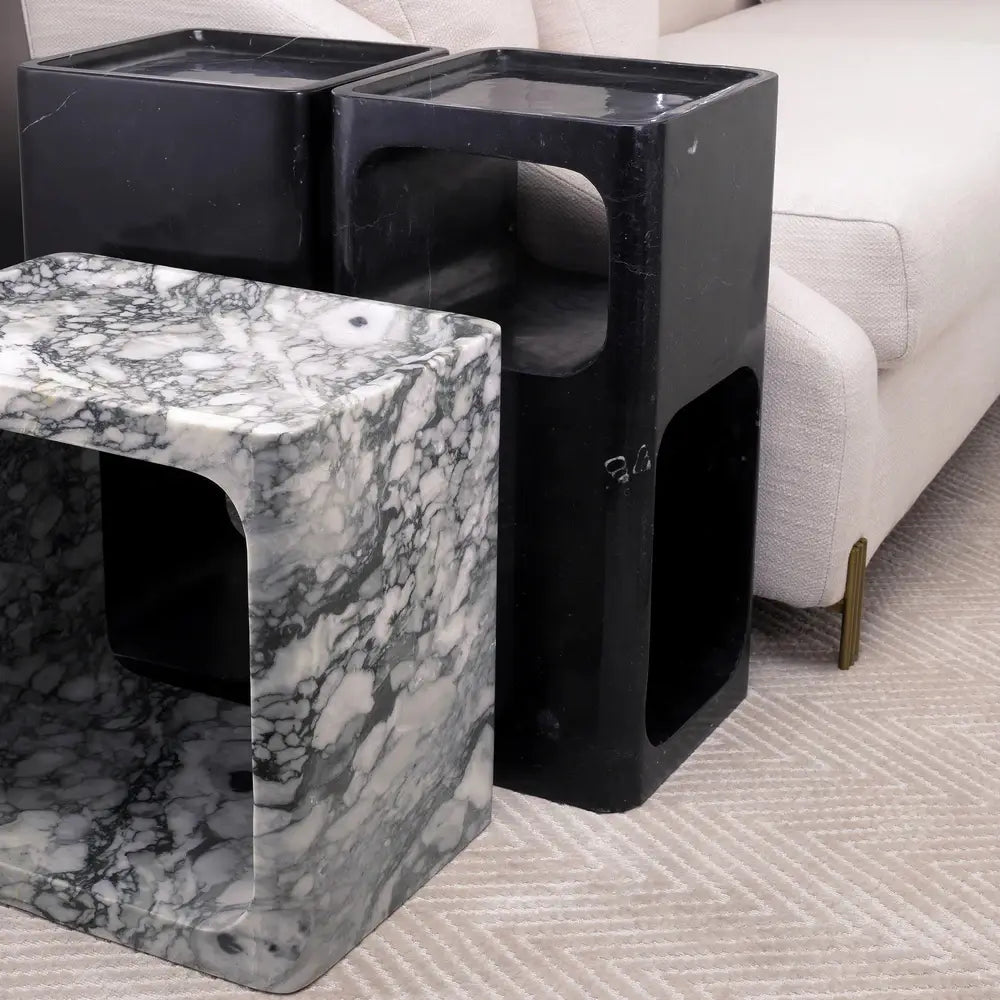 Product photograph of Eichholtz Adler Side Table In Black Marble from Olivia's.