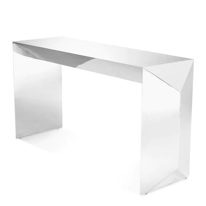 Product photograph of Eichholtz Carlow Console Table In Polished Stainles Steel from Olivia's