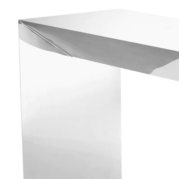Product photograph of Eichholtz Carlow Console Table In Polished Stainles Steel from Olivia's.