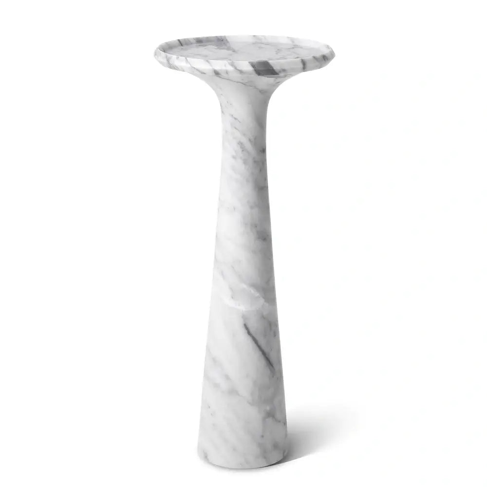 Eichholtz Pompano High Side Table In White Carrera Marble