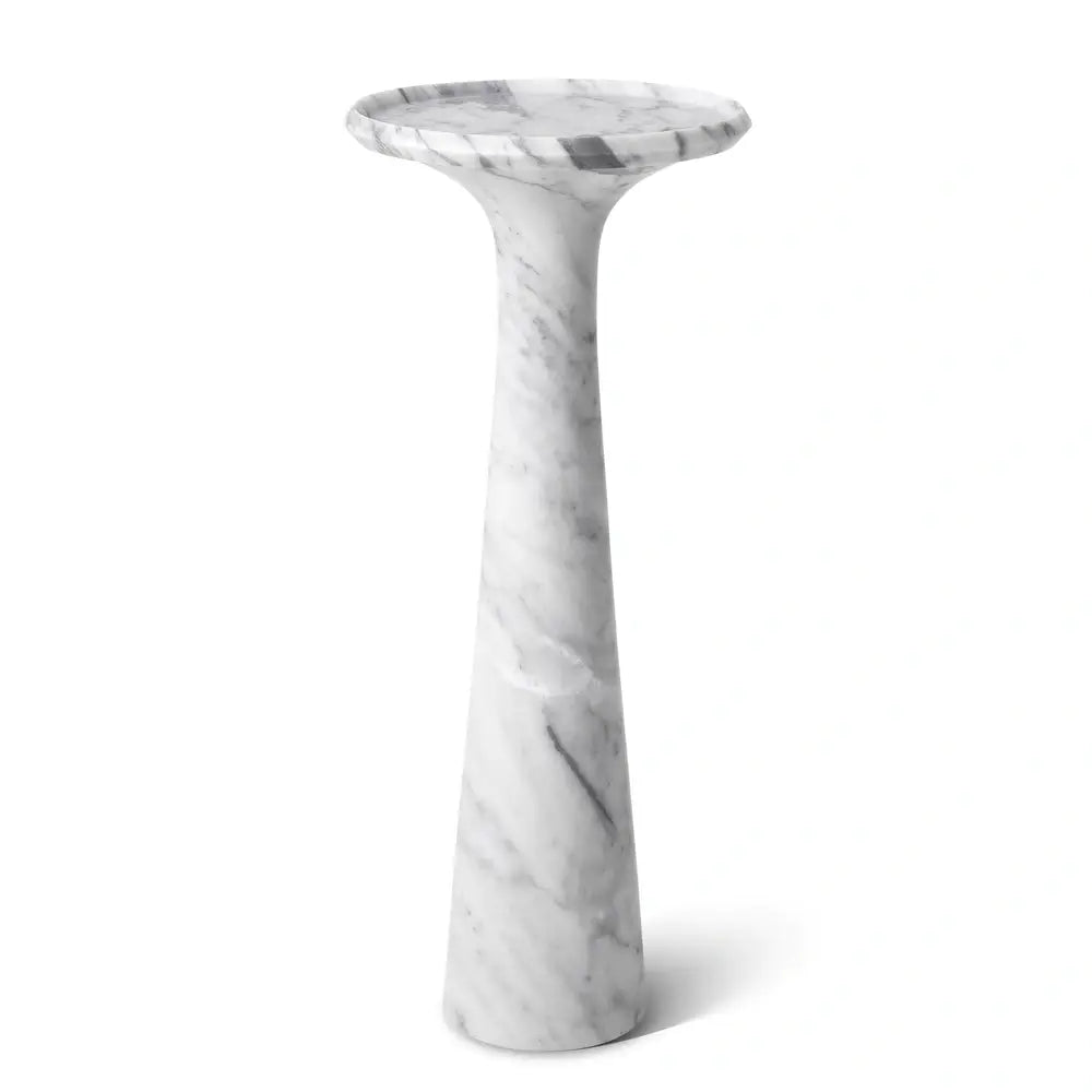 Product photograph of Eichholtz Pompano High Side Table In White Carrera Marble from Olivia's