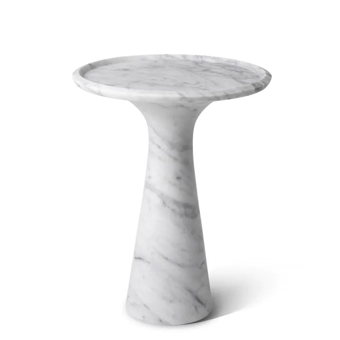 Eichholtz Pompano Low Side Table In White Carrera Marble
