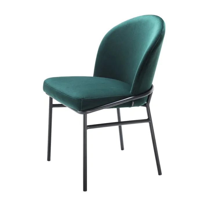 Product photograph of Eichholtz Willis Set Of 2 Dining Chairs In Savona Dark Green Velvet from Olivia's.