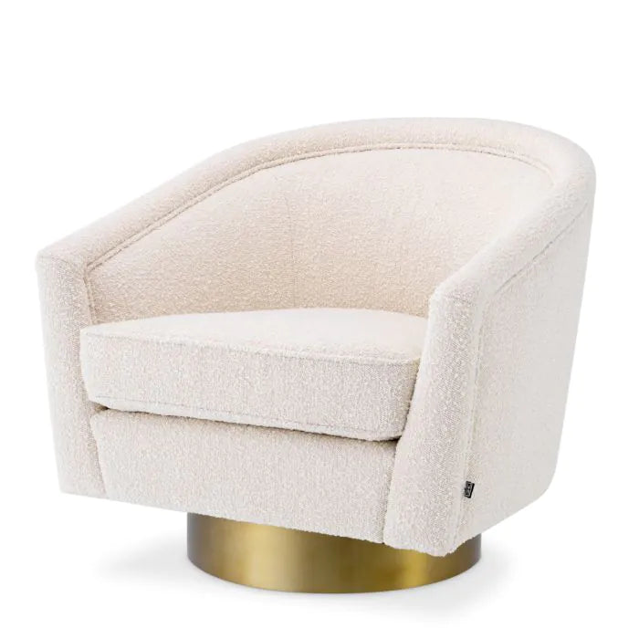 Eichholtz Catene Swivel Chair In Boucl Cream