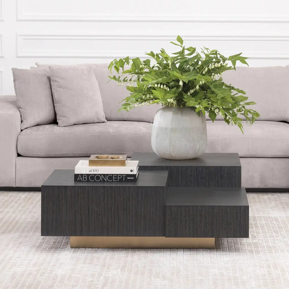Product photograph of Eichholtz Nerone Coffee Table In Charcoal Grey Oak Veneer from Olivia's.