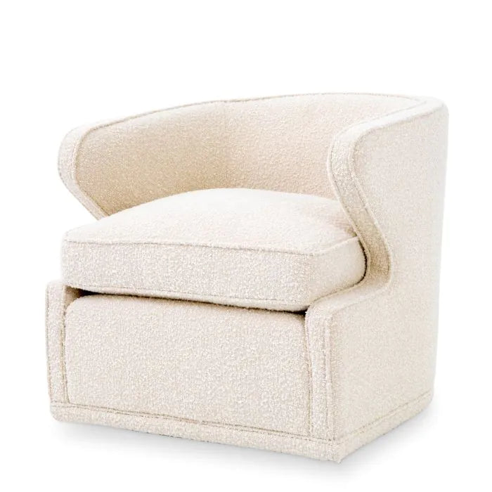 Eichholtz Dorset Swivel Chair In Boucl Cream