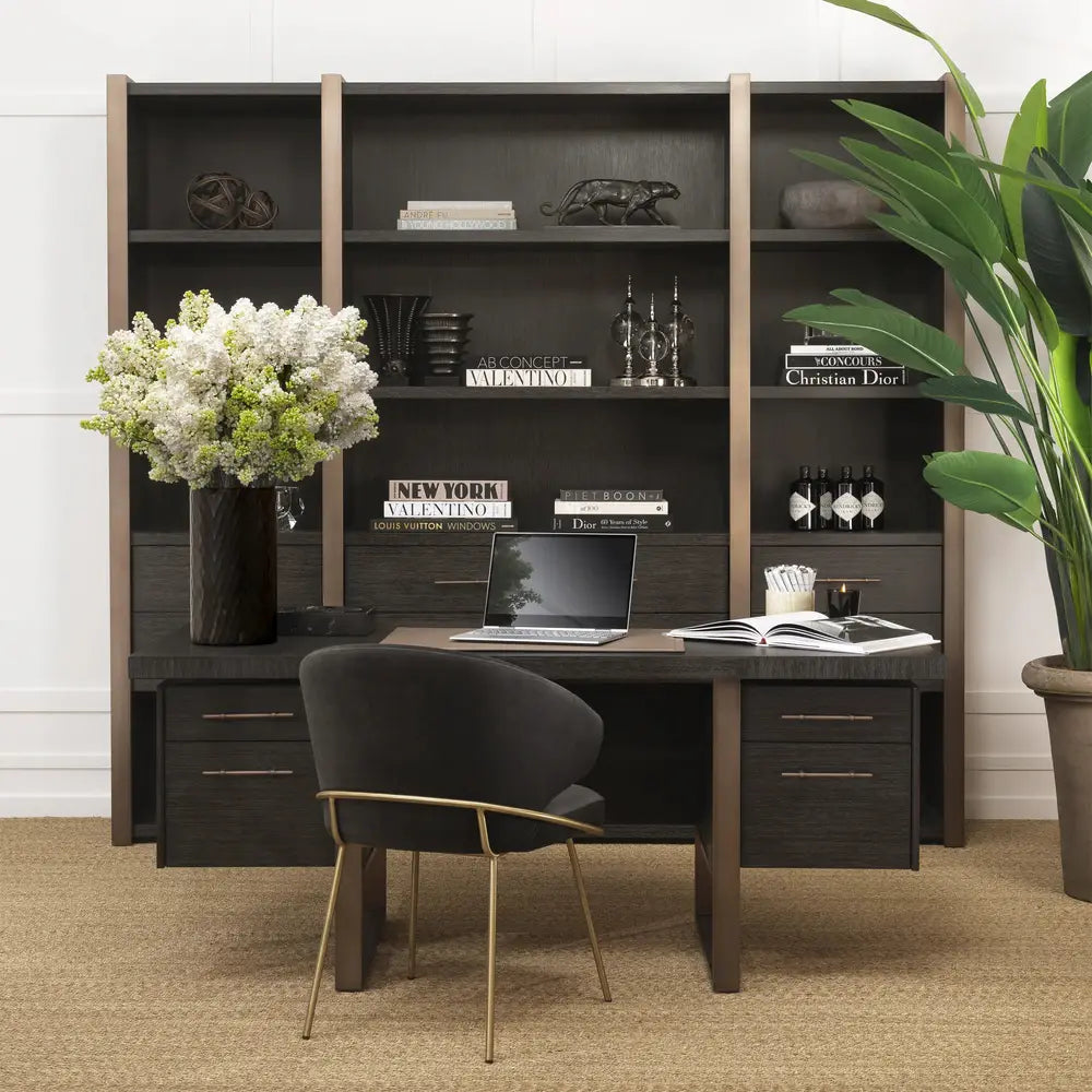 Product photograph of Eichholtz Canova Desk In Charcoal Grey Oak Veneer from Olivia's.