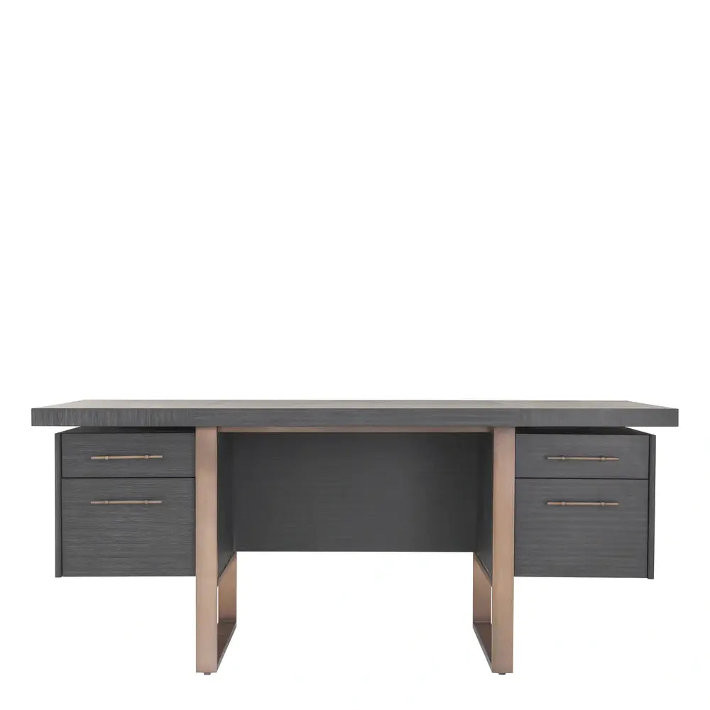 Product photograph of Eichholtz Canova Desk In Charcoal Grey Oak Veneer from Olivia's.