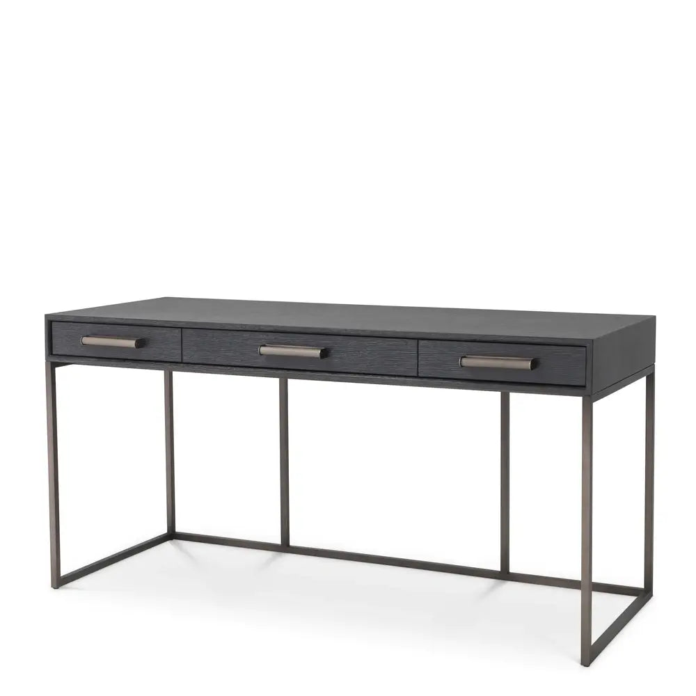 Product photograph of Eichholtz Larsen Desk In Charcoal Grey Oak Veneer from Olivia's