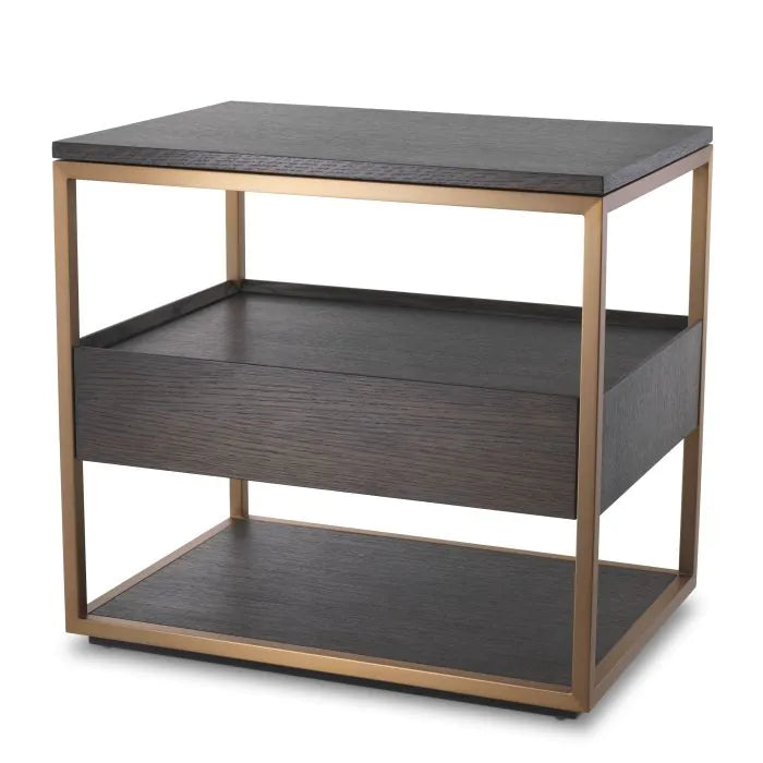 Eichholtz Parker Side Table In Mocha Straight Oak Veneer