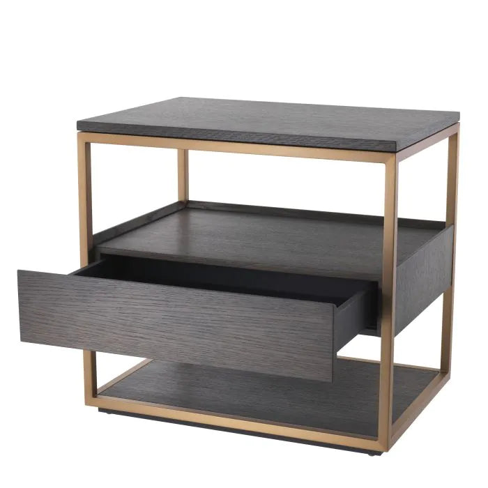 Product photograph of Eichholtz Parker Side Table In Mocha Straight Oak Veneer from Olivia's.