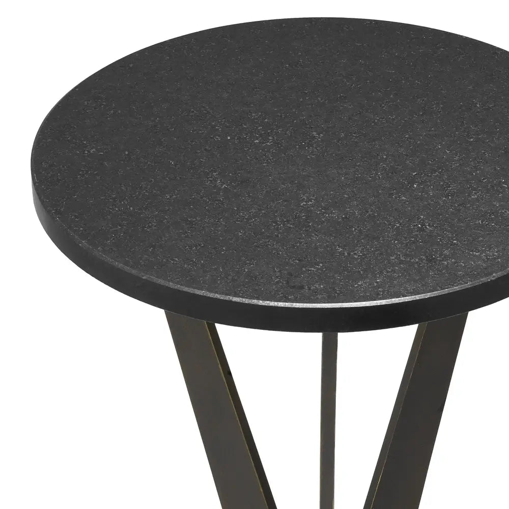 Product photograph of Eichholtz Malone Side Table In Bronze Finish Granite Top from Olivia's.