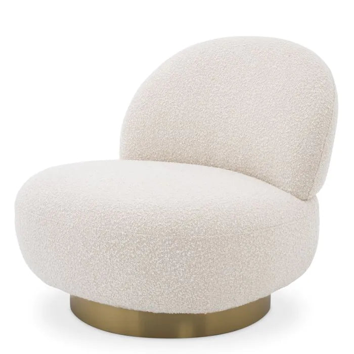 Eichholtz Clment Swivel Chair In Boucl Cream