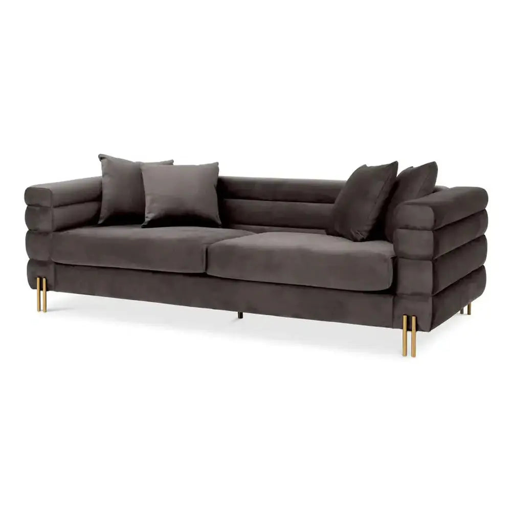 Product photograph of Eichholtz York Sofa In Savona Grey Velvet from Olivia's
