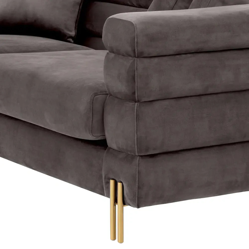 Product photograph of Eichholtz York Sofa In Savona Grey Velvet from Olivia's.