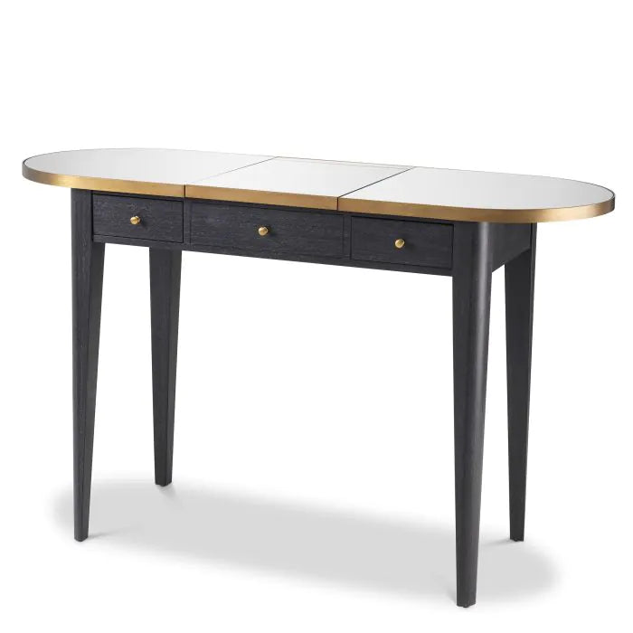 Product photograph of Eichholtz Toulouse Dressing Table In Charcoal Grey Oak Veneer from Olivia's