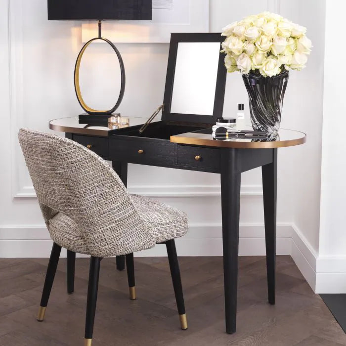 Product photograph of Eichholtz Toulouse Dressing Table In Charcoal Grey Oak Veneer from Olivia's.