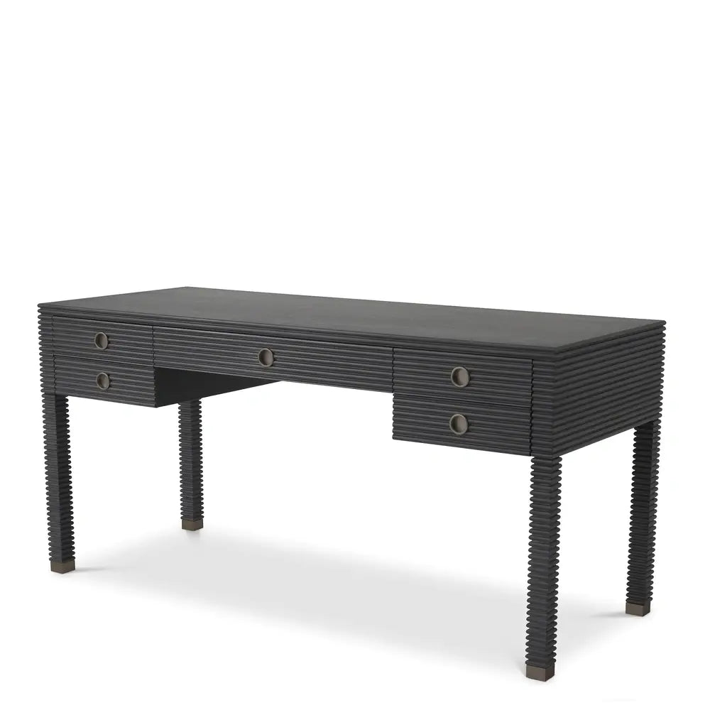 Product photograph of Eichholtz Dimitrios Desk In Charcoal Grey Oak Veneer from Olivia's