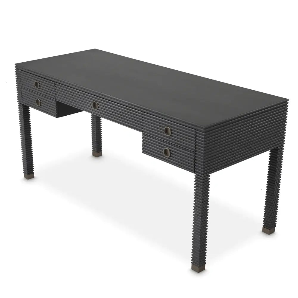 Product photograph of Eichholtz Dimitrios Desk In Charcoal Grey Oak Veneer from Olivia's.