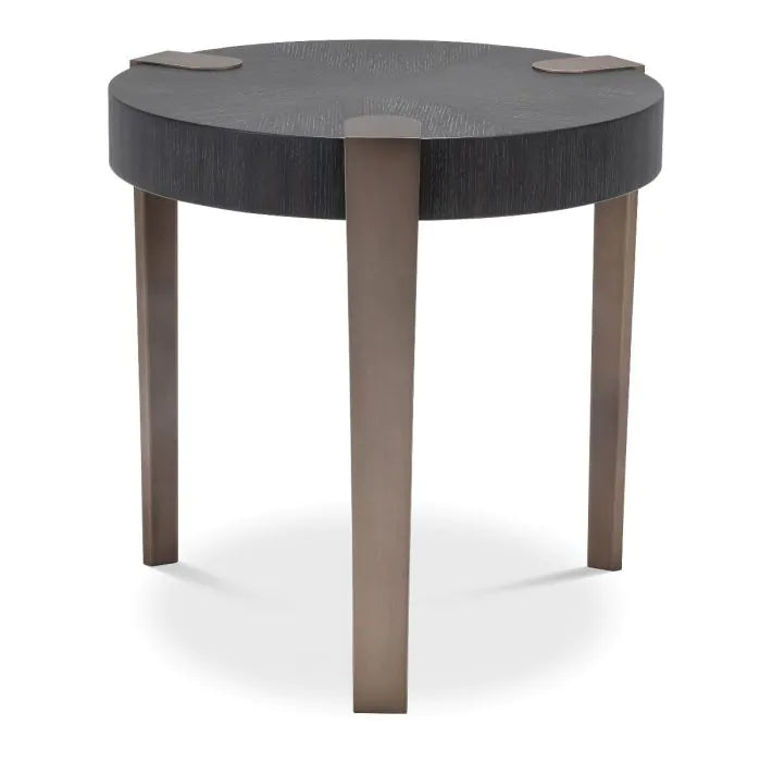 Eichholtz Oxnard Side Table In Charcoal Grey Oak Veneer