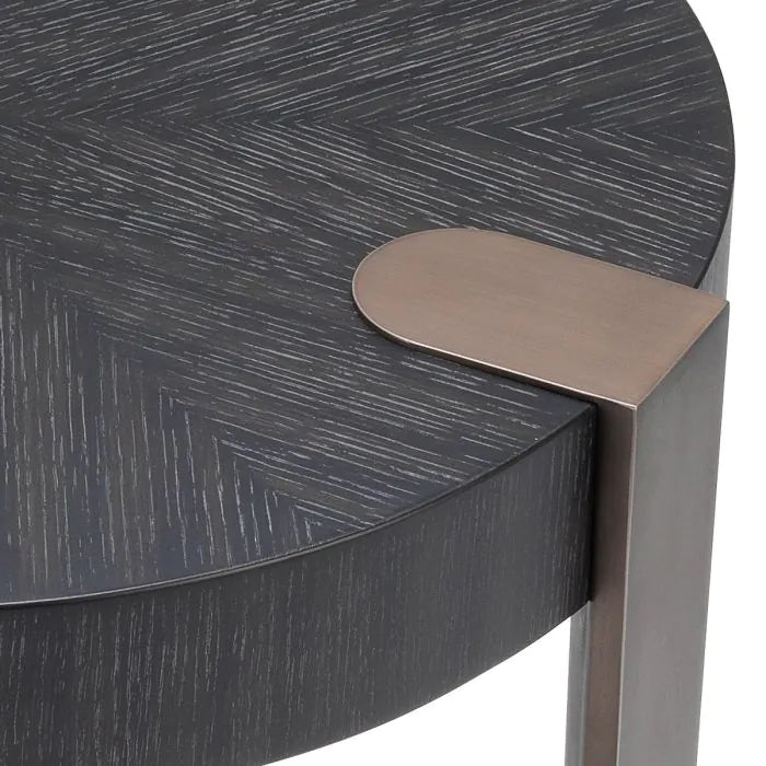 Product photograph of Oxnard Side Table - Charcoal Grey Oak Veneer from Olivia's.
