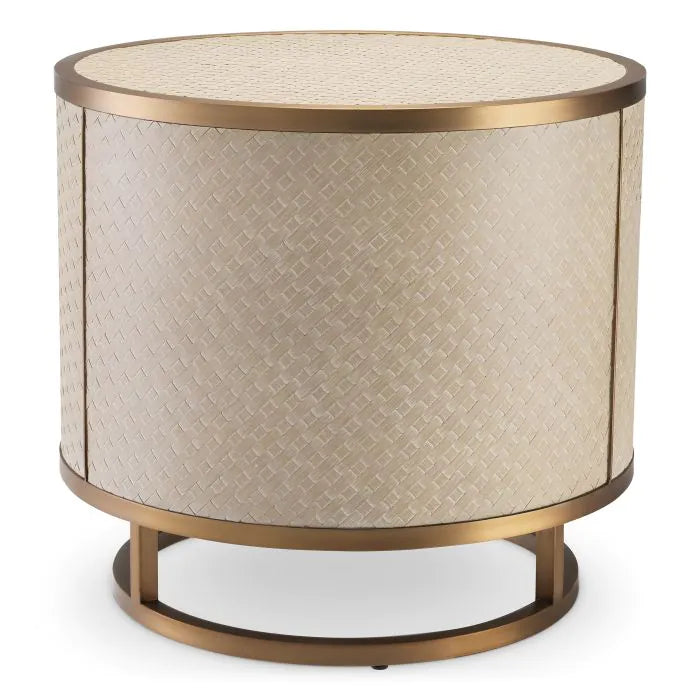 Product photograph of Eichholtz Napa Valley Side Table In Woven Washed Oak Veneer from Olivia's